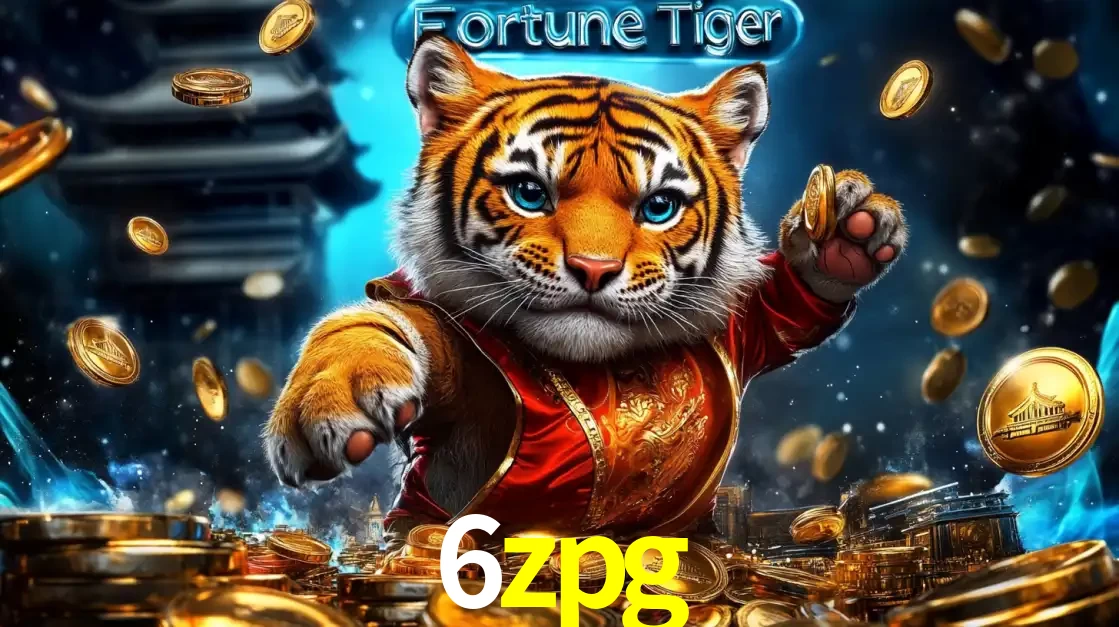 Imagem promocional do jogo de slot Fortune Tiger, com um tigre majestoso em traje tradicional cercado por uma fortuna em moedas de ouro, disponível agora no cassino 6zpg.